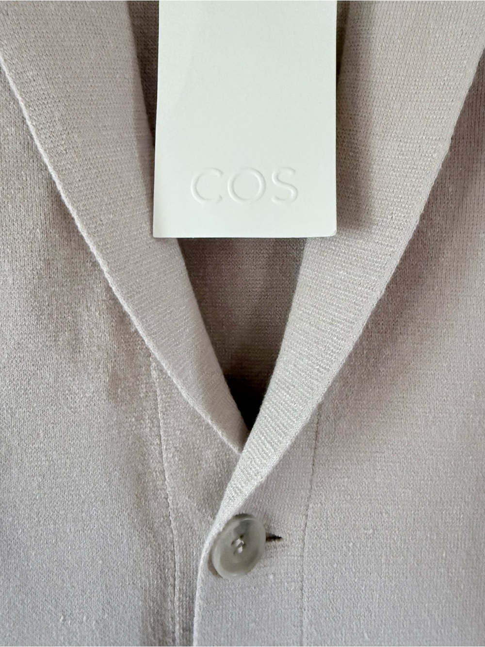 COS Milano Knit Linen Blend Blazer Jacket Light Beige Relaxed Men's Medium NWT - Picture 5 of 14